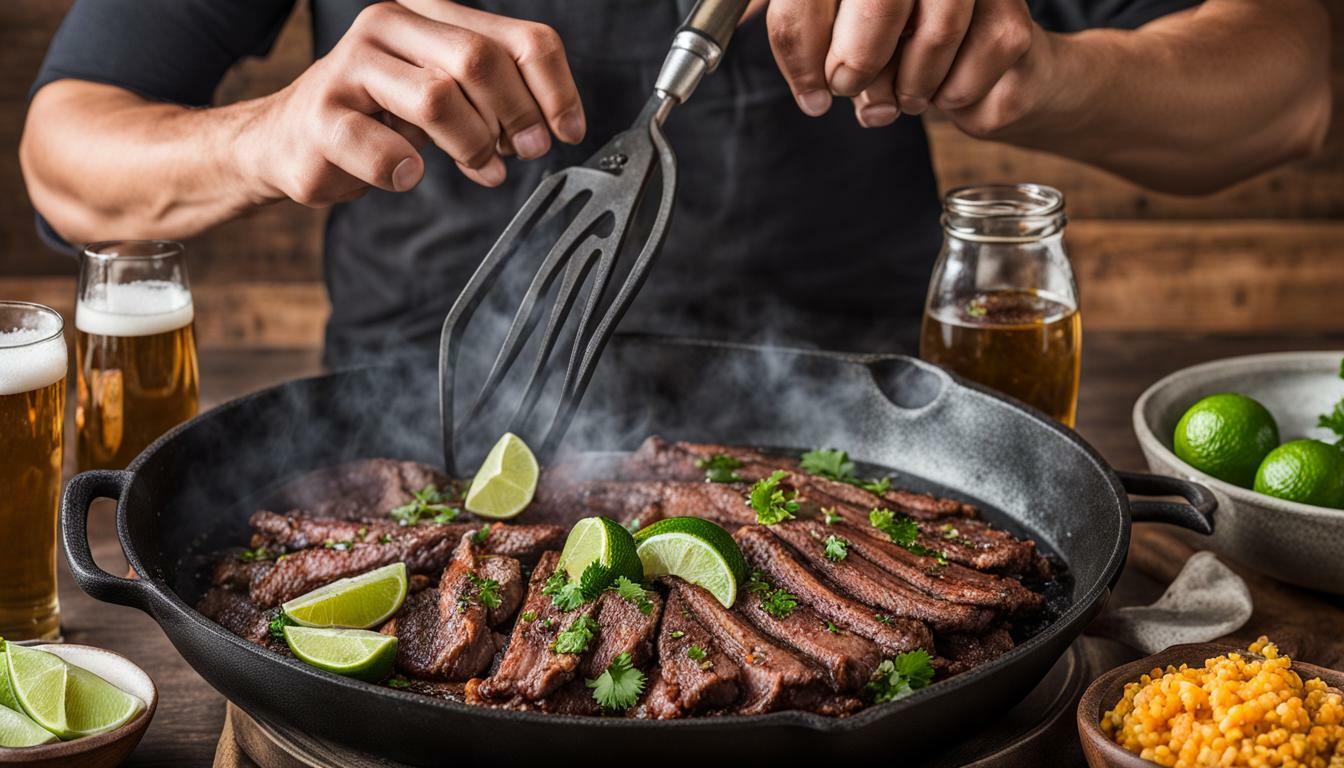How to Cook Thin Sliced Carne Asada in a Skillet?